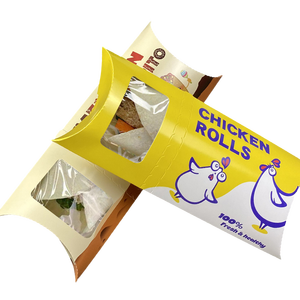Caja de Embalaje para Pastel de Frutas con Logotipo Personalizado, Caja Desechable para Comida Rápida, Caja para Rollitos de Pollo, Caja para Burritos, Caja de Papel en Forma de Almohada para Envolver Rollitos - Product Image 6