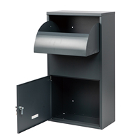 Boîte aux lettres murale résidentielle extérieure en acier inoxydable au design moderne personnalisé avec clé, en métal
