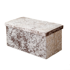 Wholesale Living Room Furniture European Style Ottomans <strong>Footstool</strong> Seat Sofa Gray Velvet Long Bench Stool Suitable for Bedroom - Product Image 3