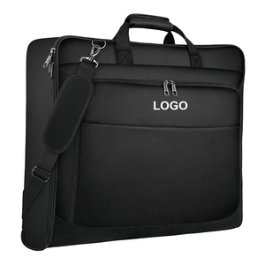 Sac fourre-tout pliable avec logo personnalisé housse anti-poussière sac de costume sac à main valise suspendue sacs de vêtements avec bandoulière - Product Image 1