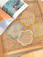 Ensemble de dessous-de-verre modernes en acrylique en forme de fleur, isolants thermiques, pour décoration de table basse, réutilisables, pour boissons chaudes, accessoires de photographie