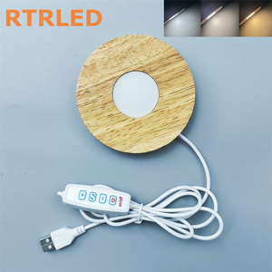 3D Printed Night Lamp Wood Base with <strong>Diffuser</strong> for Bambu Lab <strong>3</strong> Color Dimmable DIY Indoor Bedroom Decoration USB Bedside Lamp - Product Image 3