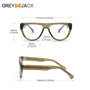 Monturas de Gafas con Forma de Corazón Gris Jack de 54 mm, Unisex, Protección Contra Luz Azul, Lentes Planas, Montura Completa, Anti Luz Azul - Product Image 1