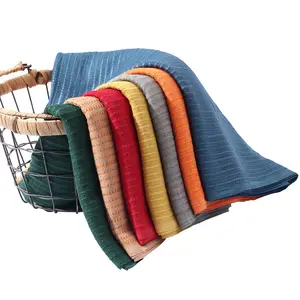 Bufanda de lana de lino y algodón para mujer, chal Jacquard ligero y elegante que combina con todo, para Otoño e Invierno