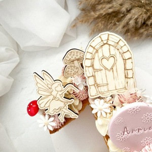 Decorazioni per Torte <span class=keywords><strong>in</strong></span> Stile Ins con Fate e Farfalle <span class=keywords><strong>in</strong></span> Legno per Feste di Compleanno per Bambini e Decorazioni per Tavoli da Dessert - Product Image 2