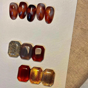 AILANUO Vernis à ongles en gel UV série ambre 9 couleurs Base - Non toxique Vegan Écologique Sans HEMA Cure LED/UV Utilisation professionnelle OEM/ODM - Product Image 3