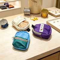 Pochette en polyester naturel pour collier, portable, anti-poussière, réutilisable, avec fermeture à cordon, logo personnalisé