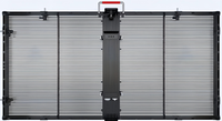 Écran LED transparent d'intérieur P3.9-7.8, panneau de fenêtre en verre à 80 % de transparence pour vitrine de magasin, salle d'exposition