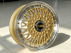 Jantes en alliage classiques FSB 2 pièces 15 16 17 18 pouces, <span class=keywords><strong>centre</strong></span> doré, lèvre polie, pour BMW E30 E36, pour <span class=keywords><strong>VW</strong></span> Golf - Product Image 2