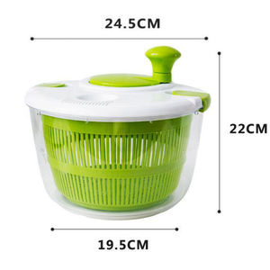 5 L lavaverdure manuale asciugatrice miscelatori per insalata in plastica Spinners per insalata di verdure con ciotola - Product Image 3