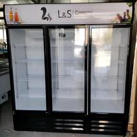 Nouveau produit, vente chaude : Réfrigérateur commercial à boissons à température unique, 3 portes, à refroidissement par air, pour magasins