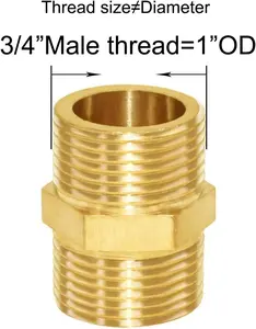 Custom Size CNC Machined Hex Metal Copper Brass Pipe Fittings