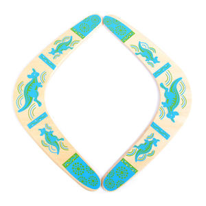 Usine en gros Offre Spéciale <span class=keywords><strong>dessin</strong></span> <span class=keywords><strong>animé</strong></span> Logo personnalisé enfants Style australien jouets de plein air en bois <span class=keywords><strong>Boomerang</strong></span> - Product Image 3