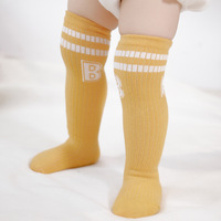 Chaussettes longues pour nouveau-né, à bordure lâche, au-dessus du genou, en coton tricoté, avec logo lettre B, pour garçons – Les meilleures chaussettes