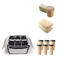 Porte-boisson portable réutilisable, sac de transport et de stockage des aliments, avec séparation des poches, portable, fourre-tout, pour la livraison