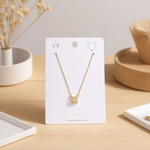 Collana in Acciaio Inossidabile con Diamante Quadrato - Product Image 2