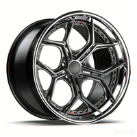 Velg Mobil Alloy Custom 20 22 5*130 Forged 2-Piece Style Center Lock Gloss Black Set untuk Mobil Penumpang, Rims untuk 997 991 992