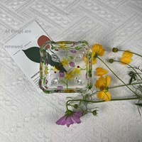 Cendrier carré vintage en verre, peint à la main, coloré, avec motif de raisins gravé et en relief, servant également de boîte de rangement et de boîte à bijoux, 12 cm, prix usine
