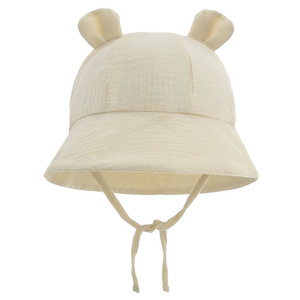 Sombrero de Pescador para Recién Nacidos, Algodón Orgánico, Gorro Personalizado para Bebé Niña y Niño, <span class=keywords><strong>Gorros</strong></span> de Muselina para el <span class=keywords><strong>Verano</strong></span> - Product Image 5