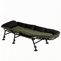 Lit de camping pliable extra large, capacité de charge de 180 kg, hauteur réglable pour la chasse et la pêche en plein air