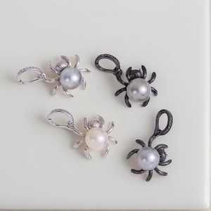 31295DIY Bonito colgante de araña con soporte de plata S925 y accesorio vacío para cuentas redondas de 8-9mm, para collares, colgantes de perlas y dijes - Product Image 3