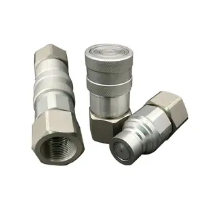Flat face FF -1'' Push-in quick connector for Excavator Hydraulic Hose Joint Action Coupling ISO16028 Connect