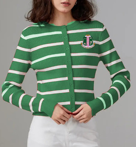 Produttore di maglieria con Logo personalizzato <span class=keywords><strong>Cardigan</strong></span> Casual con scollo a V per <span class=keywords><strong>donna</strong></span> maglione lavorato a maglia <span class=keywords><strong>Cardigan</strong></span> Girl - Product Image 3