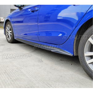 Pour Honda Civic 11e génération 2022 Kit carrosserie Jupes latérales de style sport aspect fibre de carbone avec diffuseur Accessoires automobiles - Product Image 4