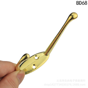 BD68 Gold Alloy <b>Wall</b> <b>Hook</b> 90mm Single <b>Hook</b> For Clothes Wardrobe Door Mounting - Product Image 4