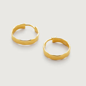 Siren <span class=keywords><strong>Muse</strong></span> Wave Boucles d'oreilles à clipser en argent sterling 925 de luxe minimaliste pour femmes et filles Boucles d'oreilles en plaqué or - Product Image 2