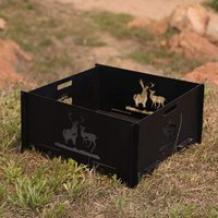 Vente en gros usine – Doublure de foyer en métal pliable de 15,8 pouces pour camping extérieur, résistante aux hautes températures, pour bois de chauffage