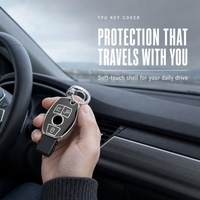 Vente en gros de coques de clés de voiture de luxe pour Mercedes Benz W221, coque de clé intelligente en TPU noir au toucher doux, couleur personnalisée
