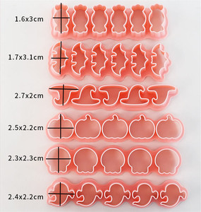 6Pcs Mini Cá Tim Hoa Xương Chân Bánh Quy Cắt Giáng Sinh Halloween Cookie Cutter Khuôn Điều Trị Nhựa Nhỏ Cookie Cutter - Product Image 3