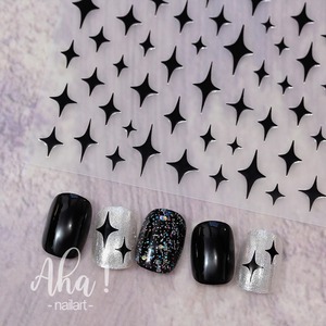 Populaire ruban étoiles ongles Art papillon autocollants 3d Laser blanc croix Starlight <span class=keywords><strong>lune</strong></span> ongles décalcomanies décorations - Product Image 4
