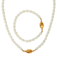 Bracelet en perles d'eau douce imperméable, élégant, léger et luxueux, avec fermoir à pois, conforme aux normes EU Reach et US CPSIA