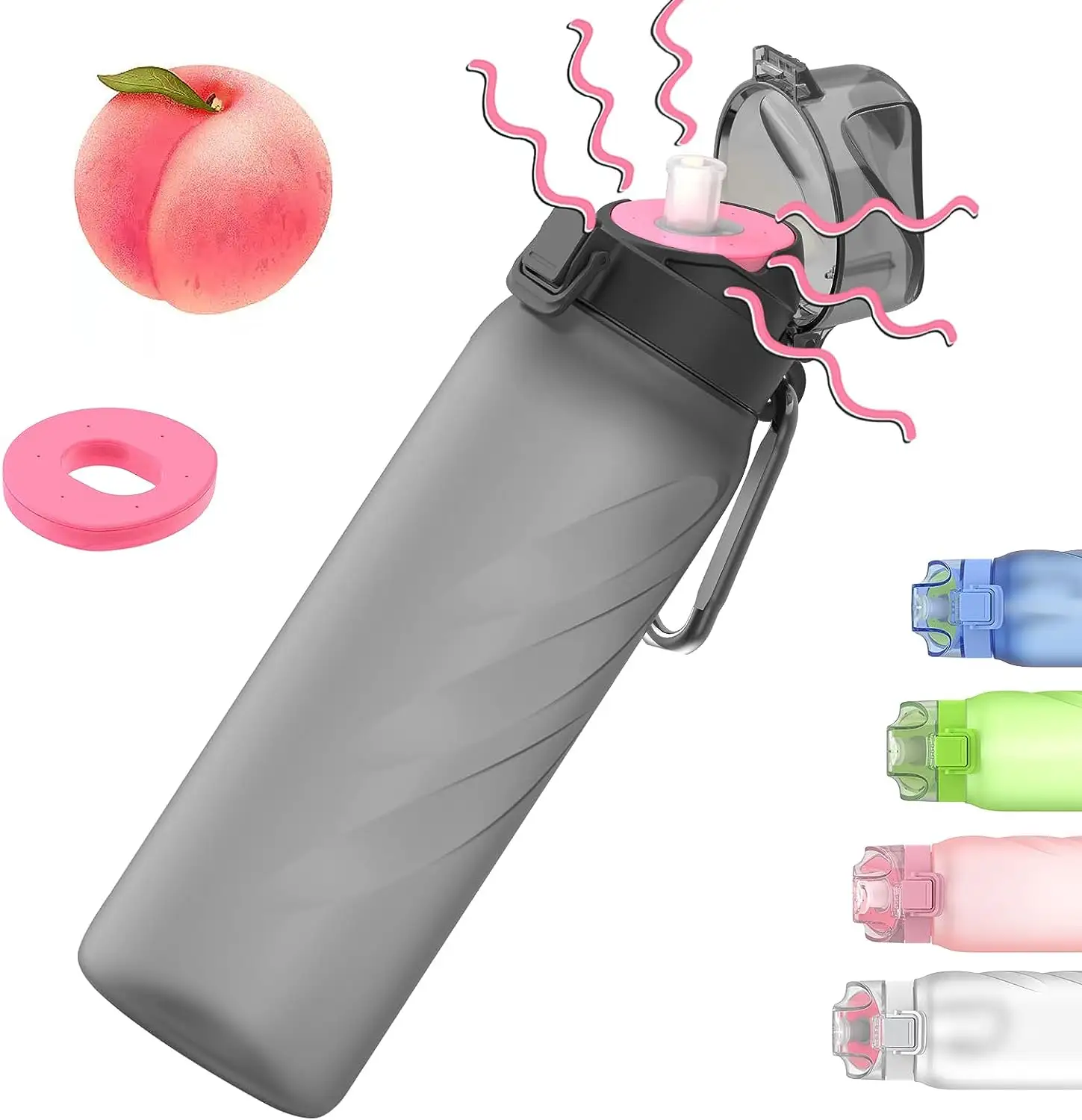 2023 BPA Free Fruit Fragrance Sport Trinkwasser flasche Frucht geschmack Wasser Luft Duft mit Flavour Pod Cups