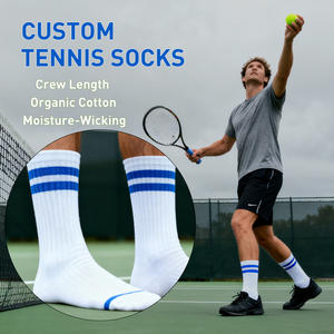 <span class=keywords><strong>Calcetines</strong></span> Deportivos Personalizados 100% Algodón para Tenis y Pádel con Características Antideslizantes, Transpirables y <span class=keywords><strong>de</strong></span> Secado Rápido, y Logotipo en el Cuerpo - Product Image 1