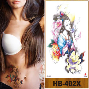 CMYK mujeres muslo hombres brazo <span class=keywords><strong>tatuajes</strong></span> temporales Geisha japonesa flor negra <span class=keywords><strong>media</strong></span> <span class=keywords><strong>Manga</strong></span> arte corporal temporal tatuaje pegatina - Product Image 5
