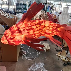 Lustre en bois en forme de poisson d'Asie du Sud-Est, long, à tête unique, pour salle à manger, hall d'hôtel, décoration - Product Image 4