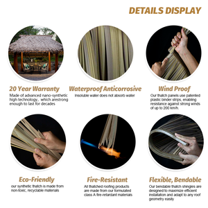 Nhân Tạo Rơm Thatched Nhựa Mái Indonesia Nhựa Rơm Thatch Gazebo Mái Nhà Mái Nhà Cho Ngoài Trời - Product Image 2