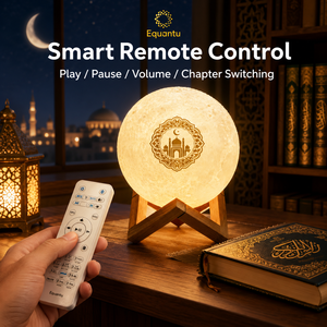 Equantu SQ168 Quran <b>Speaker</b> Moon Lamp With Remote Control Blue tooth <b>LED</b> Light Islamic Design For Muslims Quran Player - Product Image 1