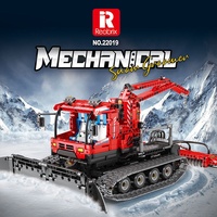 Reobrix 22019 Camión Quitanieves a Control Remoto, Modelo de Rompecabezas de Plástico DIY, Juguetes de Ladrillos Eléctricos, Regalo para Niños, Sets de Bloques de Construcción