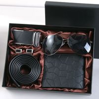 Set Hadiah Pria: Sabuk Kertas, Kacamata Hitam, Dompet, Organizer Saku - Praktis, Modern, Minimalis, untuk Hari Ayah, Thanksgiving, Tahun Baru