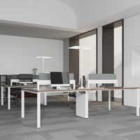 Poste de travail modulaire extensible en bois massif de luxe, durable et moderne, pour bureaux d'entreprise et commerciaux