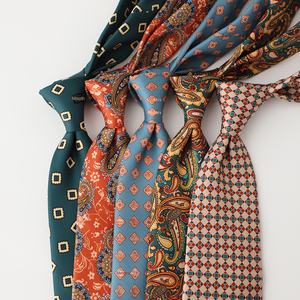 Nouvelle Arrivée Stock d'Usine Vente en Gros Rétro 9CM Imprimé Bleu Clair <span class=keywords><strong>Vert</strong></span> <span class=keywords><strong>Foncé</strong></span> en Polyester <span class=keywords><strong>Cravate</strong></span> pour Hommes - Product Image 4