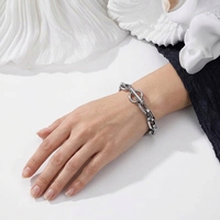Bracelet chaîne à maillons en acier inoxydable avec fermoir OT, pour hommes et femmes, plaqué or 18 carats PVD, étanche, inaltérable, OEM