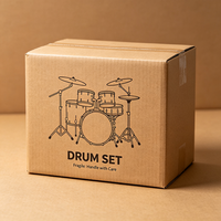Boîte d'expédition pour batterie avec logo personnalisé, protection fragile, carton ondulé, boîte en carton pour instrument de musique