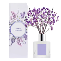 Diffuseur de parfum d'ambiance longue durée 2026, ensemble de 100 ml avec bouteille en verre transparent, fleurs séchées, parfum d'intérieur naturel, aromathérapie essentielle