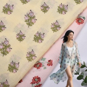 Tissu imprimé en popeline 80S 100% coton peigné 60GSM pour vêtements d'été pour femmes et filles, chemises, chemisiers - Product Image 2