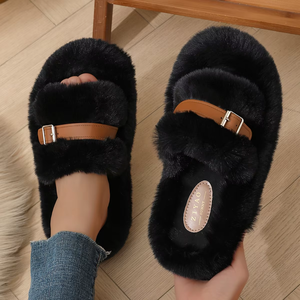 High Quality Customizable Corduroy <b>Slipper</b> for Women Men Fluffy Round Toe Heel for Summer Winter Seasons Direct Manufacturer - Product Image 1